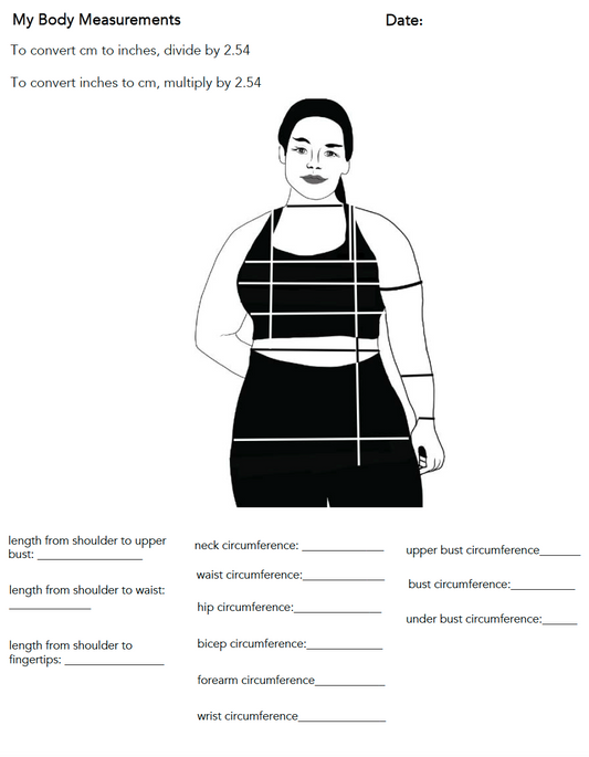 Body Measurement Worksheet